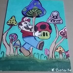 Colorful Mushroom Art Canvas